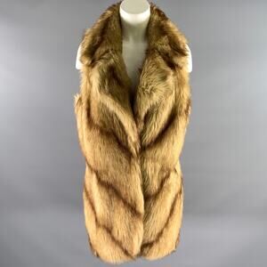 BASSO Size M Tan Brown Faux Fur Modacrylic Vest